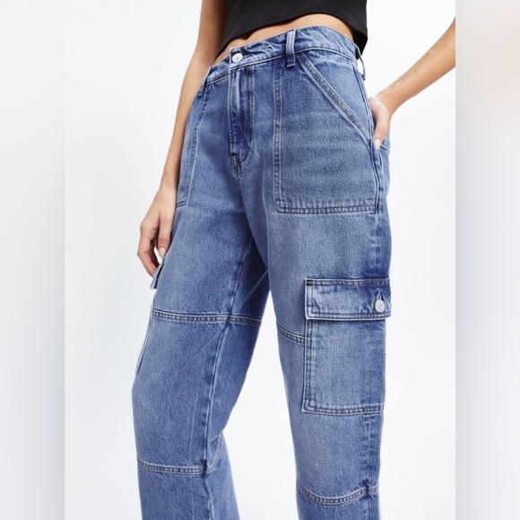 Reformation McKenna Mid Rise Slouch Cargo Jeans size 25 - Picture 6 of 7